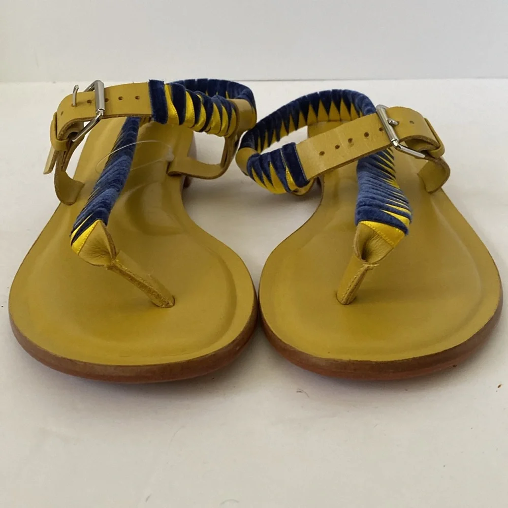 NWOT GOLO Asymmetric Ankle Strap Sandal - Yellow Fever Combo size 8.5 Brazil
